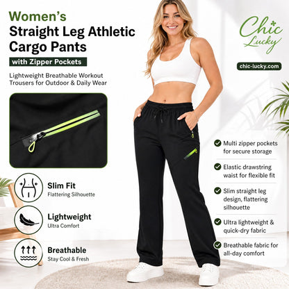 ⏰Autumn Limited-time Special Price:£13.99!!!🔥Women’s Straight-Leg Cargo Trousers – Elastic Waist, 6-Pocket Casual Pants for Work, Travel & Everyday Wear 👖✨