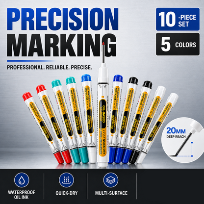 🖊️50% OFF NOW!🌟Precision Tip Quick‑Dry Oil‑Based Marker Pen, 10 Pcs 5 Colors