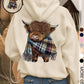 🎄🎅2026 CHRISTMAS SALE 70% OFF!!🎁Cute Highland Cow Cozy Fleece-Lined Hooded Sweatshirt🦬