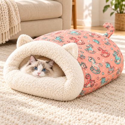 📢📢50% OFF !! ⏰ 🔥 Cozy Pet Nest for Cats and Dogs - Plush & Machine Washable, Perfect for Your Pet's Comfort and Warmth ✨