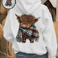 🎄🎅2026 CHRISTMAS SALE 70% OFF!!🎁Cute Highland Cow Cozy Fleece-Lined Hooded Sweatshirt🦬