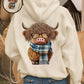 🎄🎅2026 CHRISTMAS SALE 70% OFF!!🎁Cute Highland Cow Cozy Fleece-Lined Hooded Sweatshirt🦬