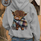 🎄🎅2026 CHRISTMAS SALE 70% OFF!!🎁Cute Highland Cow Cozy Fleece-Lined Hooded Sweatshirt🦬