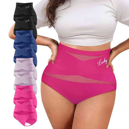 ⏰💖Last Day-Buy 1 Get 3 Packs💖Plus-Size High-Waist Cross Tummy Control Panties