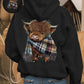 🎄🎅2026 CHRISTMAS SALE 70% OFF!!🎁Cute Highland Cow Cozy Fleece-Lined Hooded Sweatshirt🦬