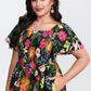 ⏰Summer Hot Sale 70% OFF💃Floral Smocked Square Neck Midi Dress with Pockets