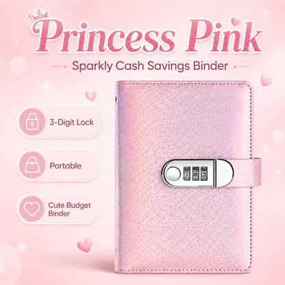 🎄Christmas Pre Sale￡7.99!!☃️✨Sparkle Lock Cash Savings Binder with 3-Digit Combination Lock – 100-Page Cash Stuffing Budget Organizer for Savings Challenges, Money Goals & Gifts 💖