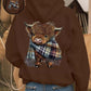 🎄🎅2026 CHRISTMAS SALE 70% OFF!!🎁Cute Highland Cow Cozy Fleece-Lined Hooded Sweatshirt🦬
