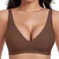 💖LAST DAY SALE 50% OFF💕Womens Comfortable Wireless Bralettes Seamless Deep V Everyday Bra