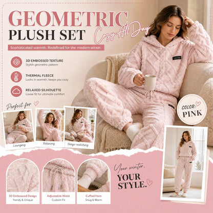 ⏳Autumn Hot Sale 59% OFF!!🔥🍂 Embossed Geometric Plush Set – Timeless Comfort & Effortless Style For Every Occasion