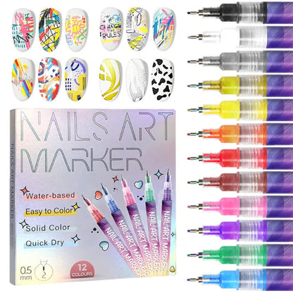 🎁The Best Gift For Kids -50% OFF⏳🎨12 Colors Nail Art Pens Set