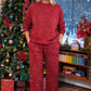 ✨🎅Early Christmas Shopping Sale: 50% Off 🎄⏰Women's Glitter Pullover Sweater & Pants 2-Piece Set