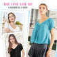 🎁LAST DAY SALE £10.99🔥Summer Hot Sale 50% OFF⏳Women's Casual Pleated V-Neck Short-Sleeve Top