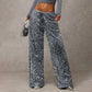 💖LAST DAY SALE 50% OFF🥰👖Women's Sequin Sparkle Wide Leg Pants with Elastic Waistband
