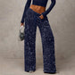 💖LAST DAY SALE 50% OFF🥰👖Women's Sequin Sparkle Wide Leg Pants with Elastic Waistband