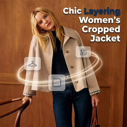 🔥This Week's Special Price:£22.99!!🧥💦Women's Single-Breasted Cropped Jacket