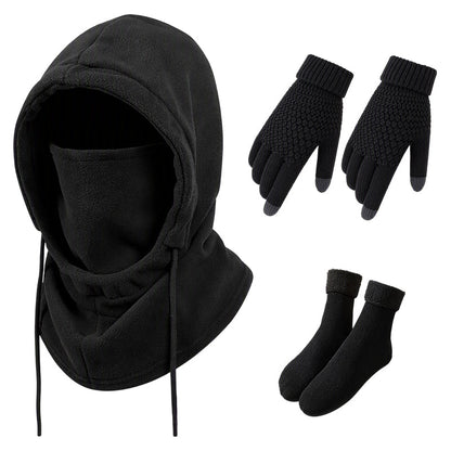 ⏳LAST DAY SALE ONLY ￡11.99!!✨Balaclava Hood with Touchscreen Gloves & Socks Set